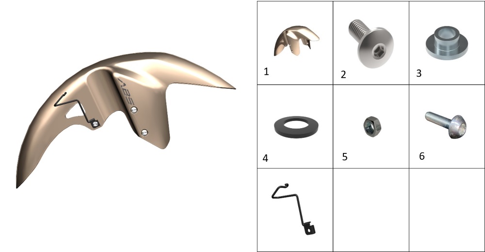 Крыло переднее (золотой цвет)