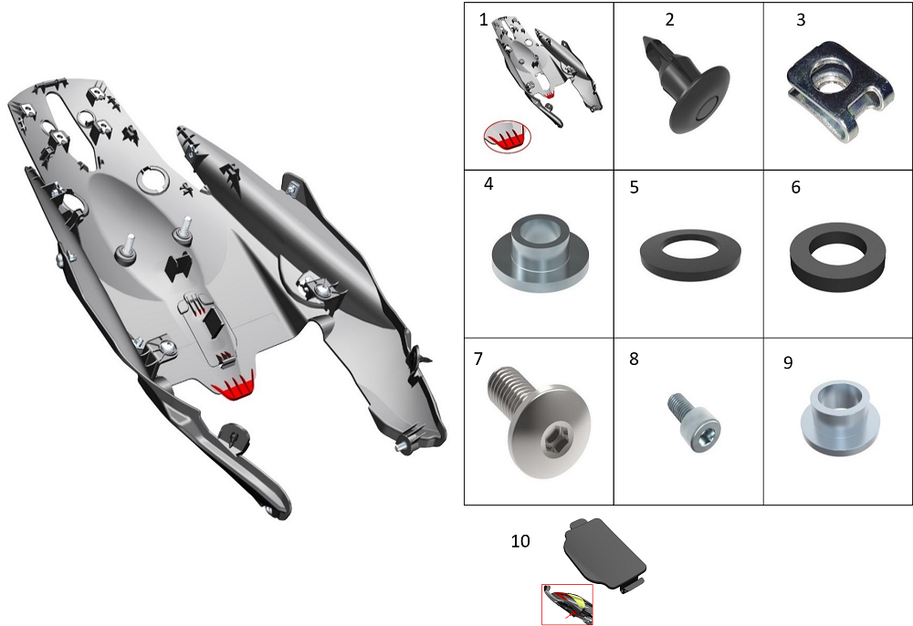 Нижняя крышка заднего обтекателя