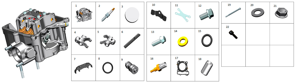 Головка блока цилиндров в сборе ZT1P77MP (версия с удлиненной колесной базой)
