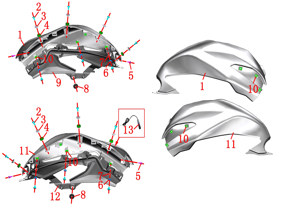 Облицовка бака переднего боковая