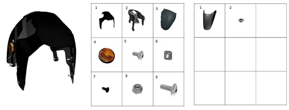 Крыло переднее (черное)