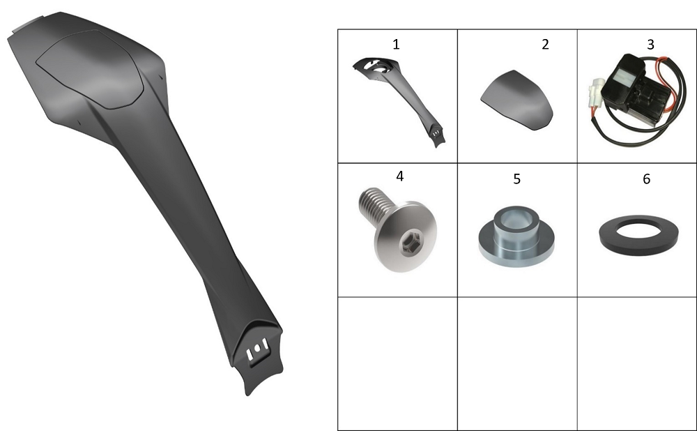 Накладка центральная топливного бака(серый) и замок горловины