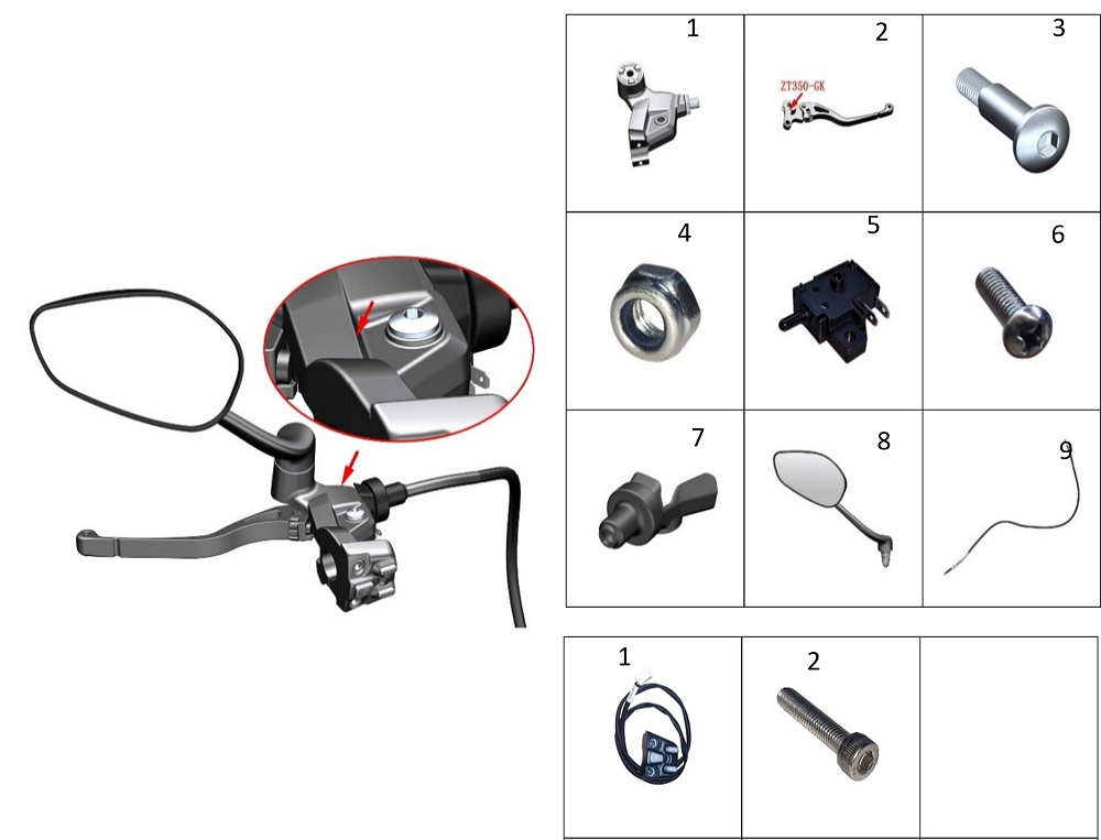 Элементы левой ручки руля1