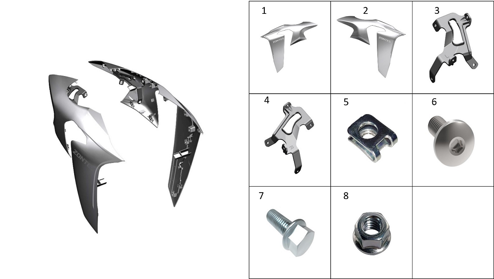 Накладка декоративная топливного бака(серебро)