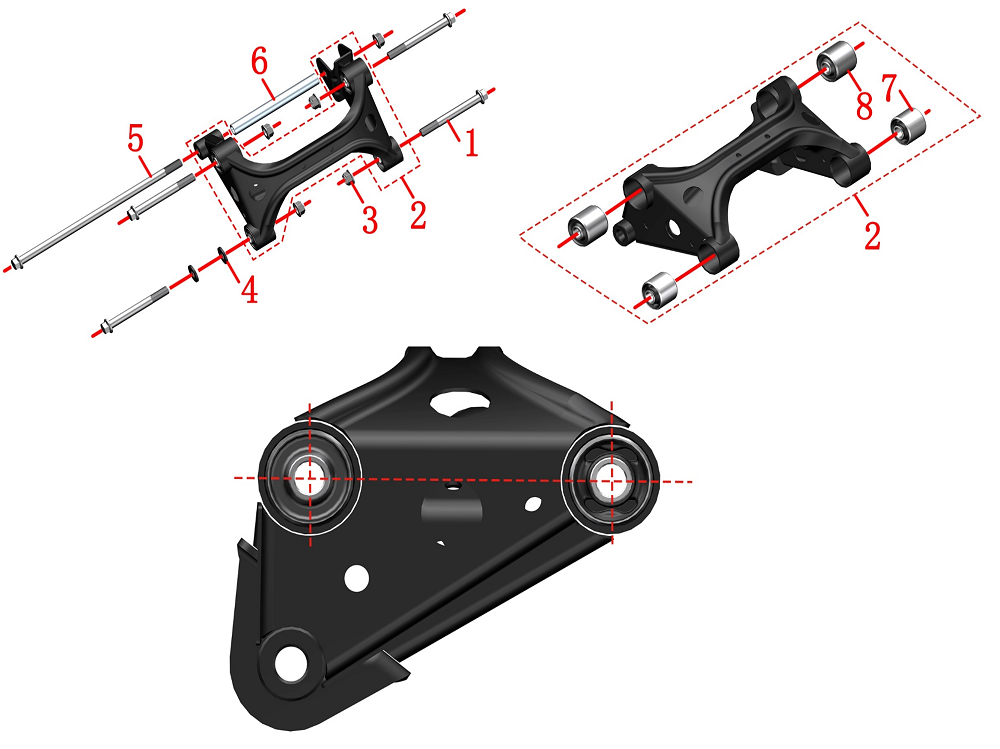 Опора двигателя с подушками в сборе