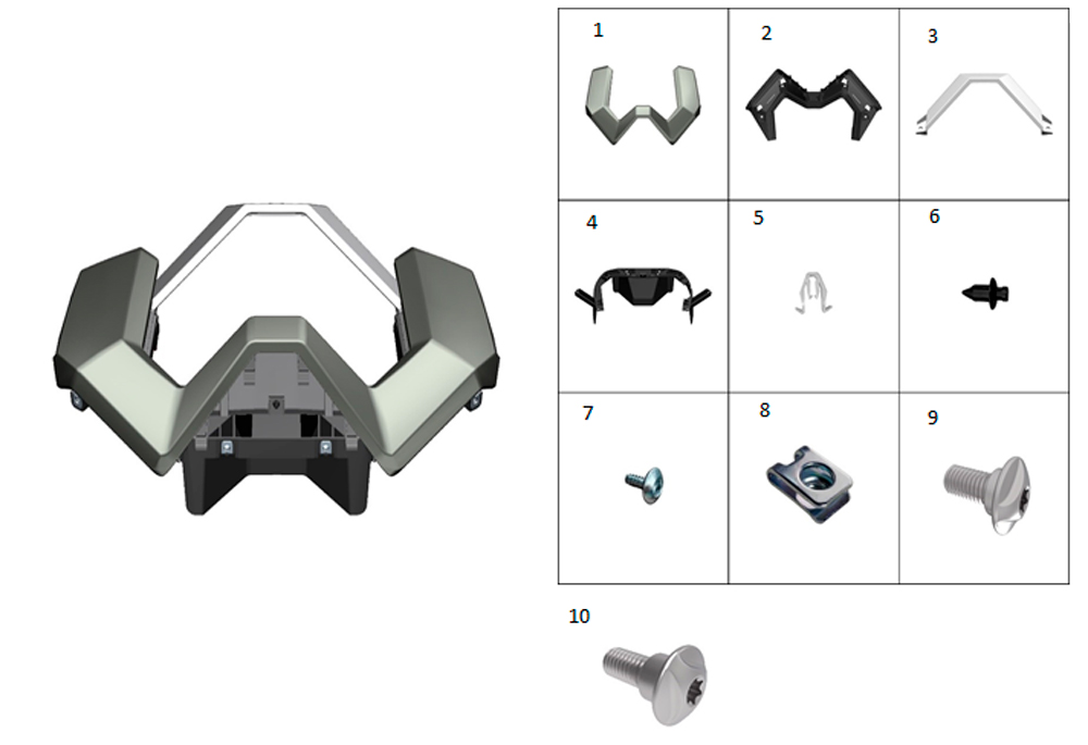 Передняя верхняя панель в сборе (зеленая)