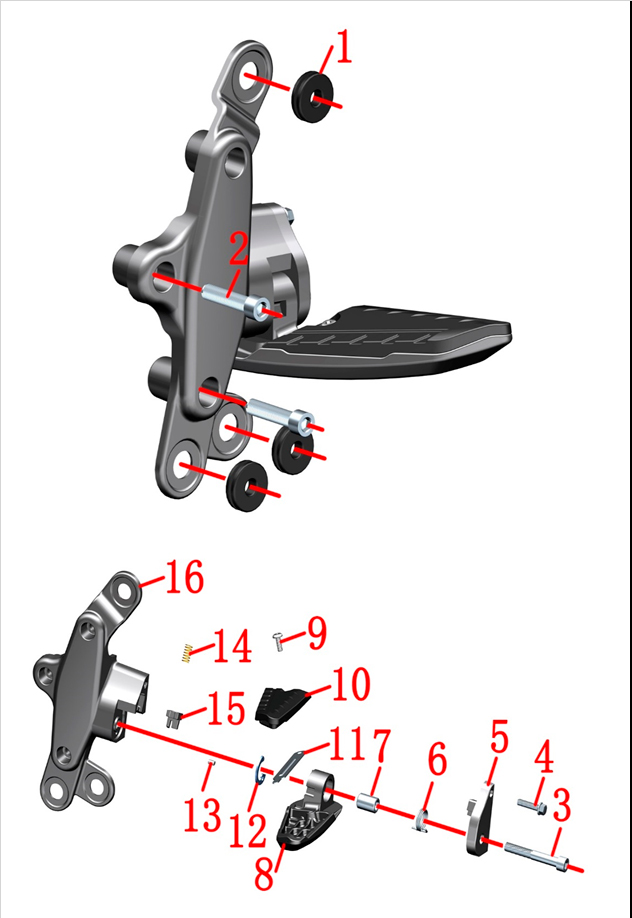 Задняя левая подножка в сборе