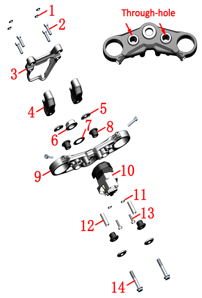 Крепление руля и траверса верхняя (М10 болт)