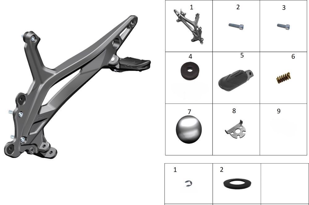 Опора подножек пассажира левая
