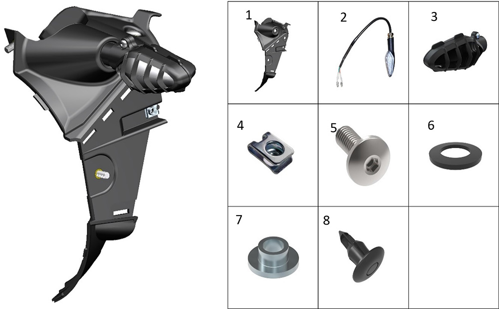 Боковая панель с указателем поворота