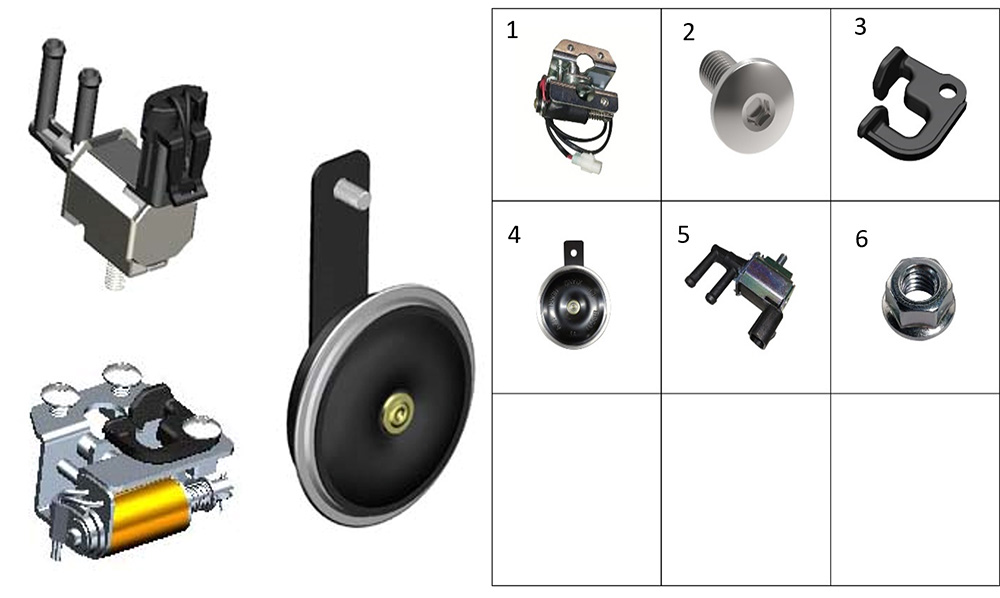 Звуковой сигнал и замок сидения