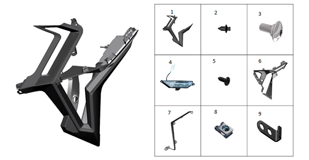 Облицовка двигателя боковая правая