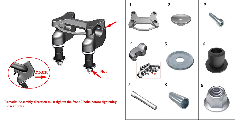 Кронштейн крепления руля(темно-серый матовый)
