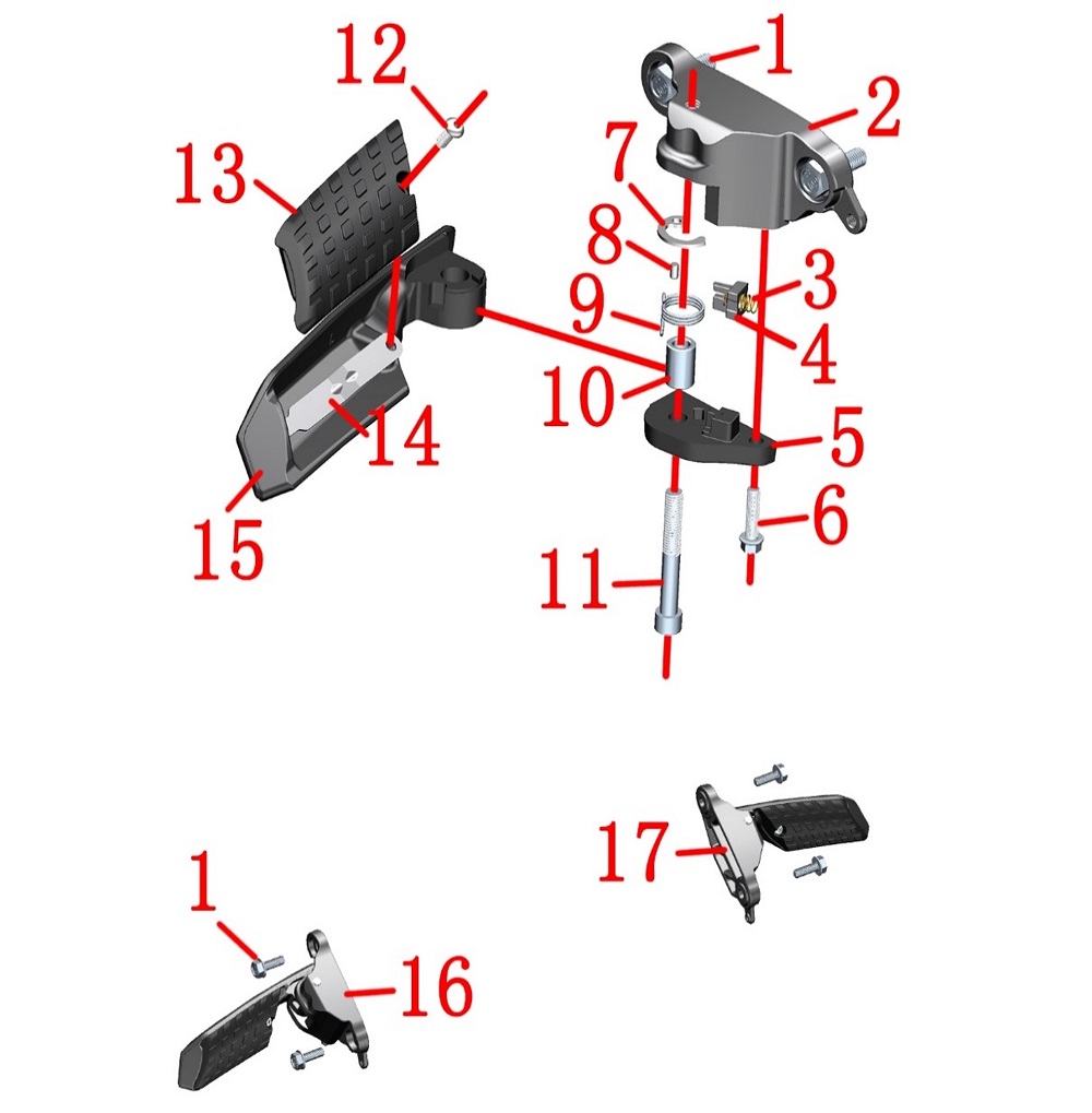 Задняя левая подножка (старый образец)