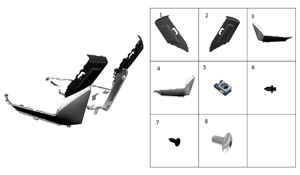 Пластик боковой (белый-перламутровый)